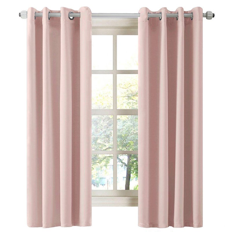 LA PALMA Thermal Insulated Blackout Darkening Grommet Living Room Curtains Window Drapes for Bedroom Pack of 2 Panels - Image 1